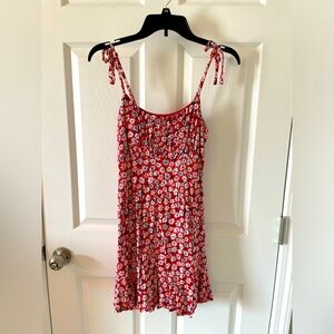 Lily Rose - KOHLS - Red Floral Tie Strap Dress - Size Medium